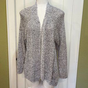Speckled Gray Eileen Fisher Knit Open Cardigan